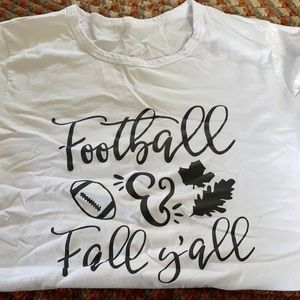 White Football and Fall Y’all Tshirt